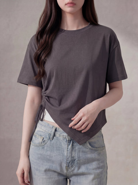 サイドギャザーTシャツ