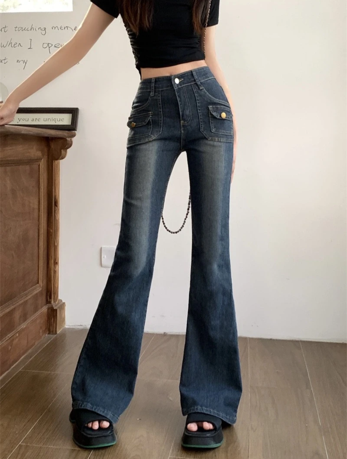 ブーツカット美脚デニム