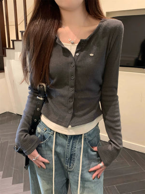 レイヤードリブロングTシャツ
