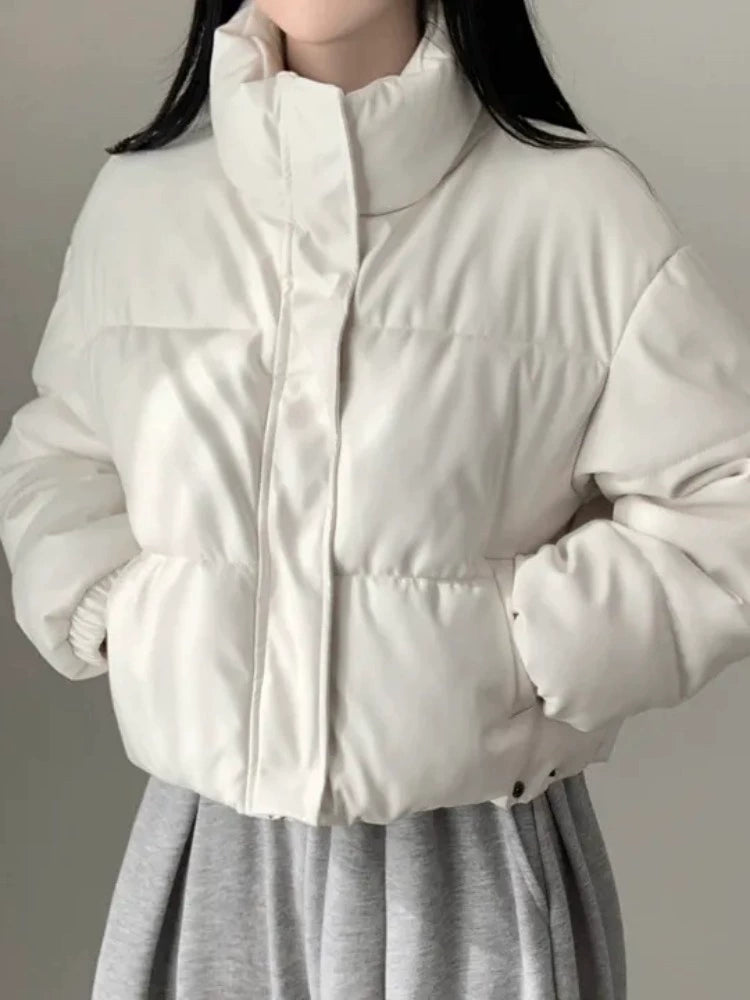 レザータッチパデッドショートブルゾン