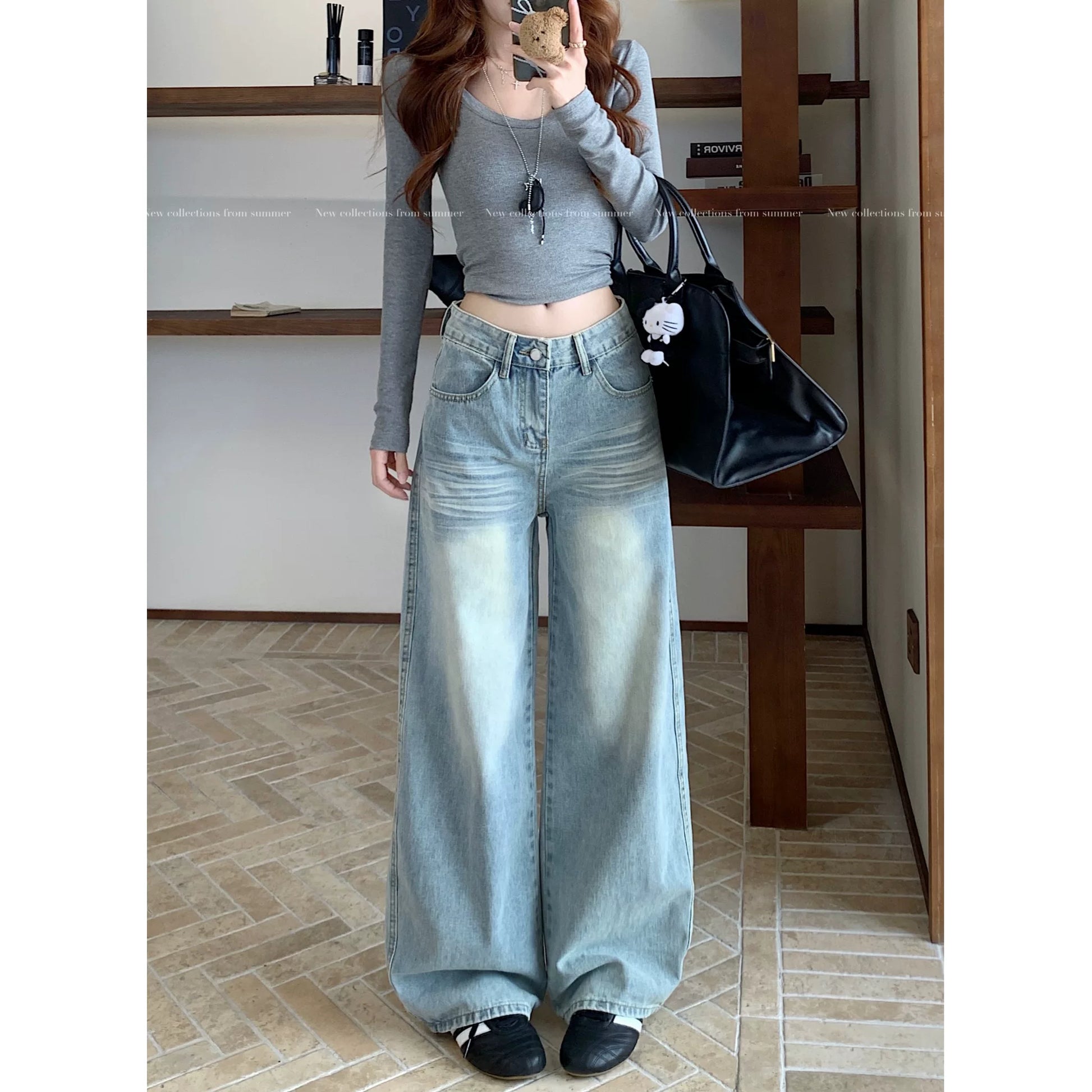 バックロゴワイドレッグパンツ