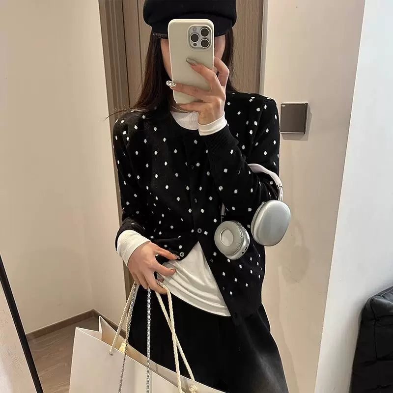 ドットニットカーディガン