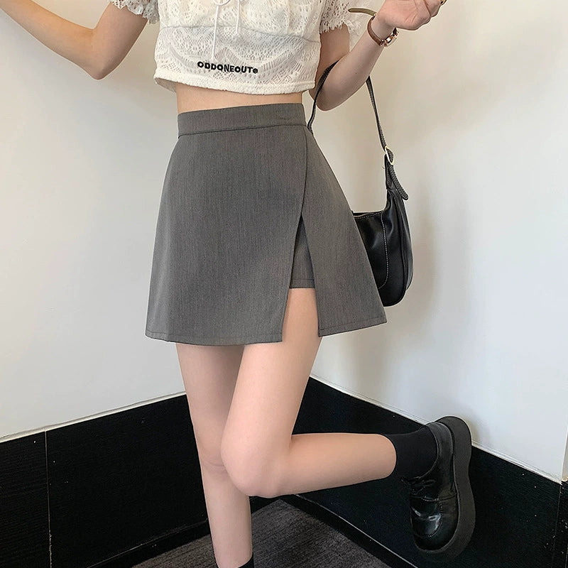 スリットラインAラインミニスカート