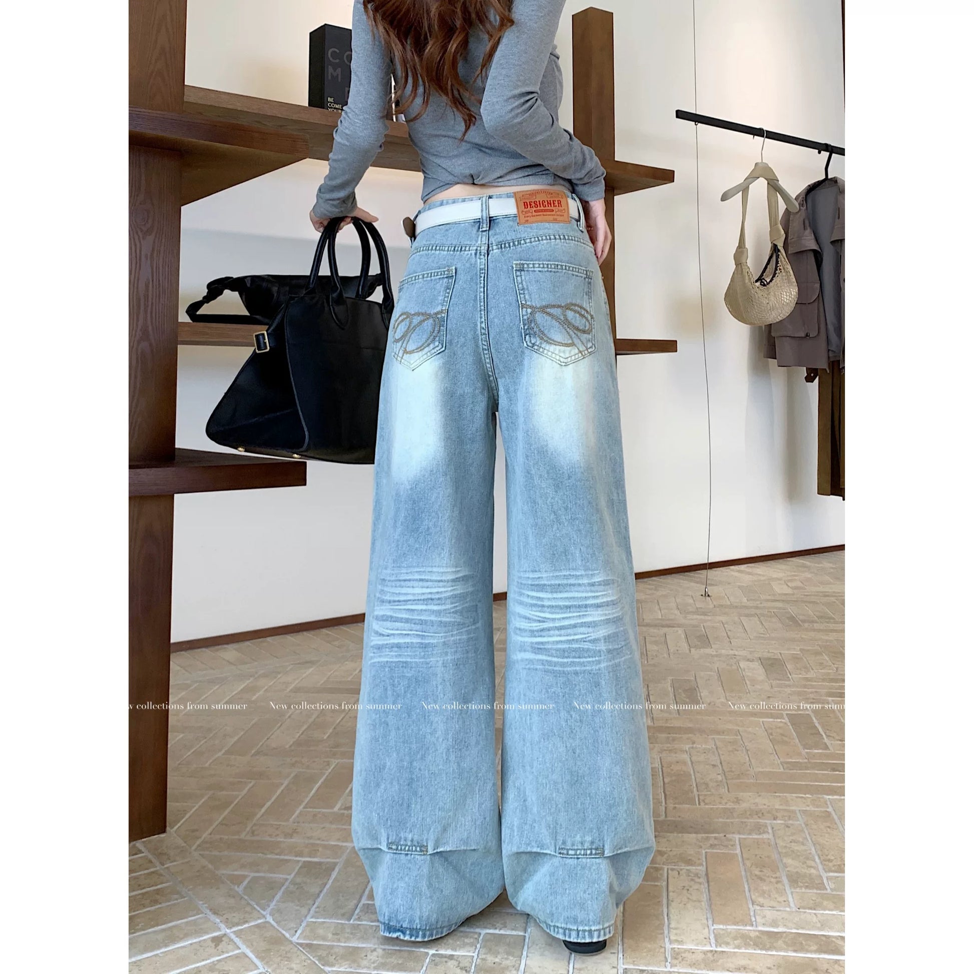 バックロゴワイドレッグパンツ