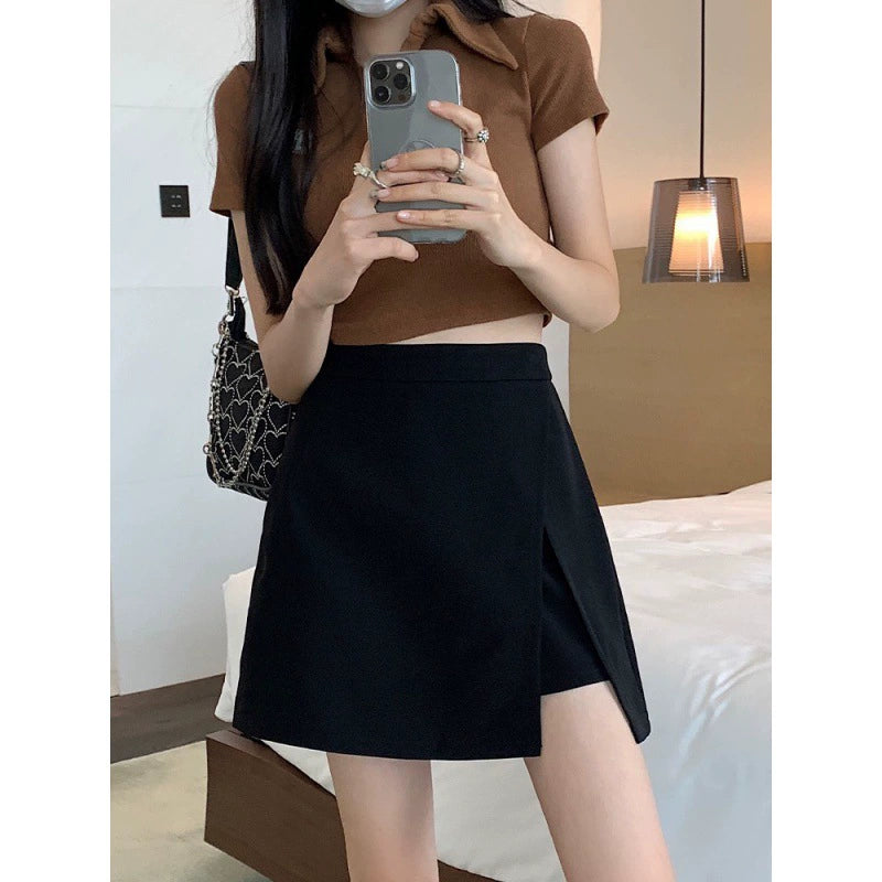 スリットラインAラインミニスカート
