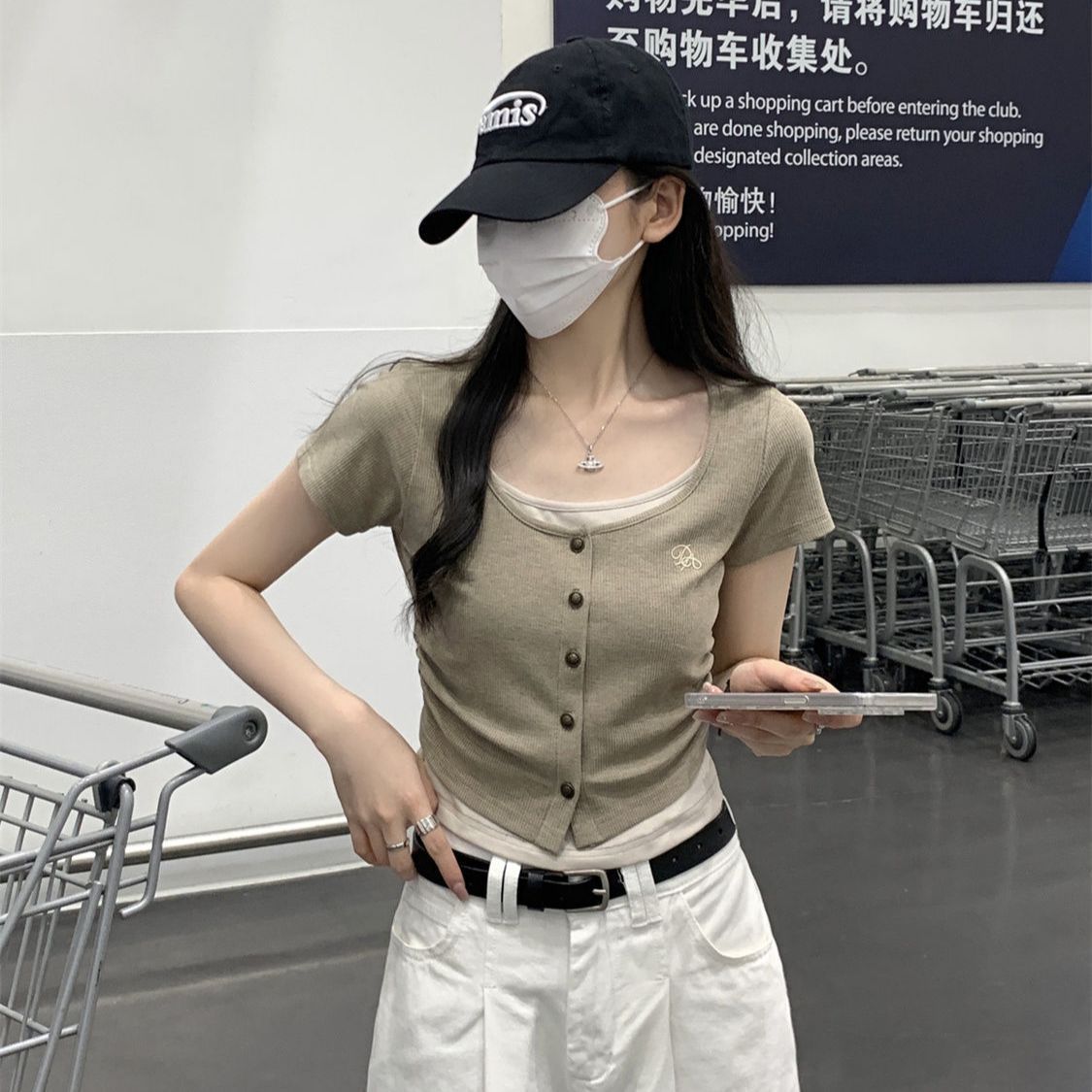 ナチュラルムードリブTシャツ