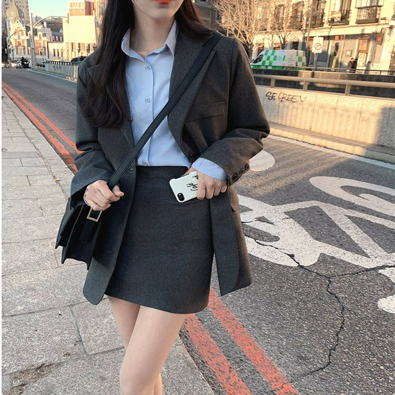 テーラードジャケット＆タイトスカートセットアップ