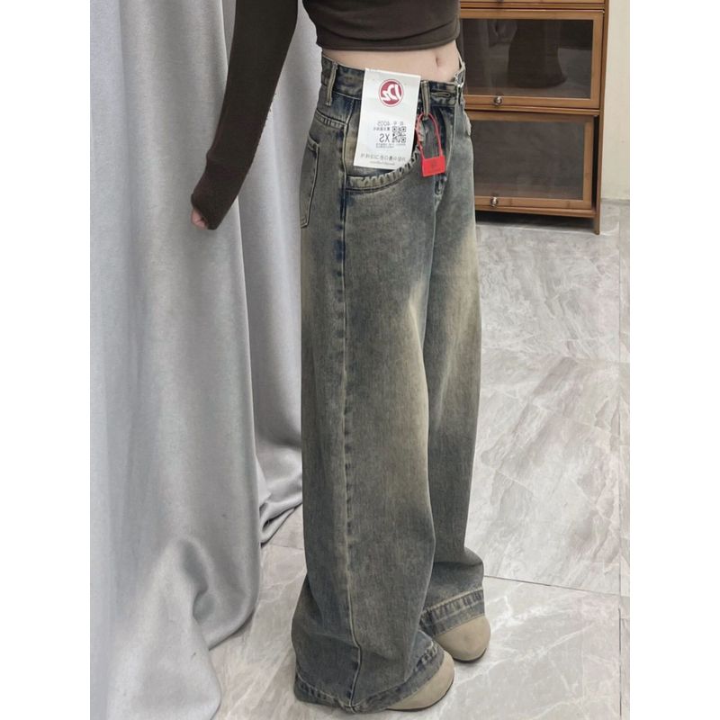 ウォッシュデニムワイドパンツ