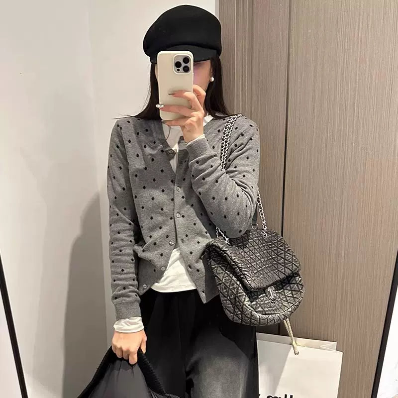 ドットニットカーディガン