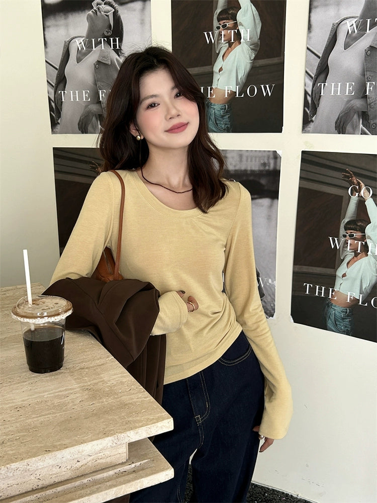 スリムワイドネックTシャツ