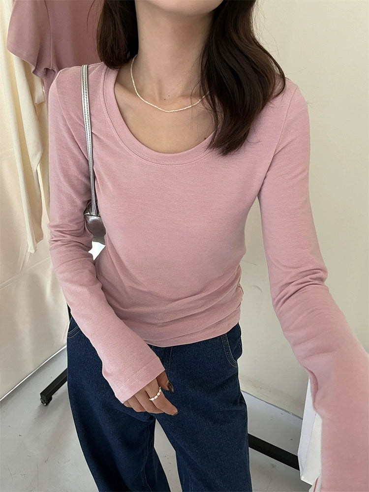 スリムワイドネックTシャツ