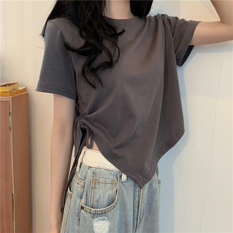 サイドギャザーTシャツ