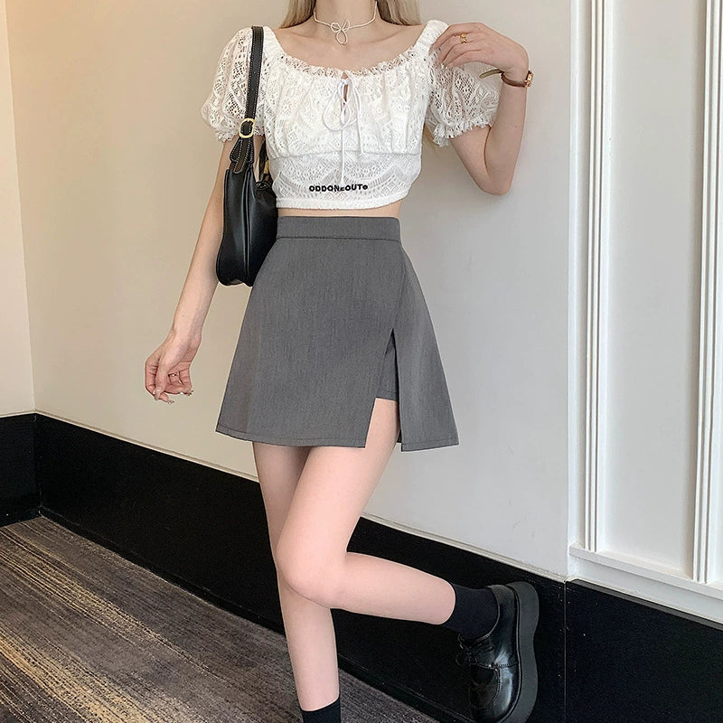 スリットラインAラインミニスカート