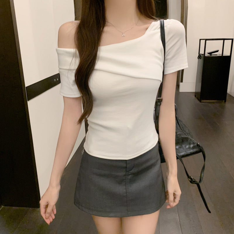 アシンメトリードレープTシャツ