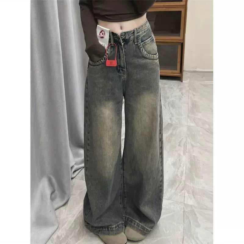 ウォッシュデニムワイドパンツ