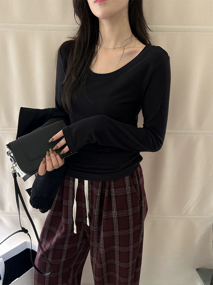 スリムワイドネックTシャツ