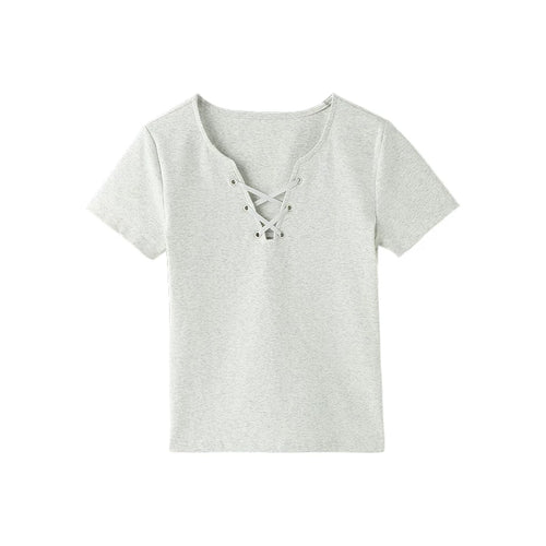 VネックストラップデザインTシャツ – SUTORE