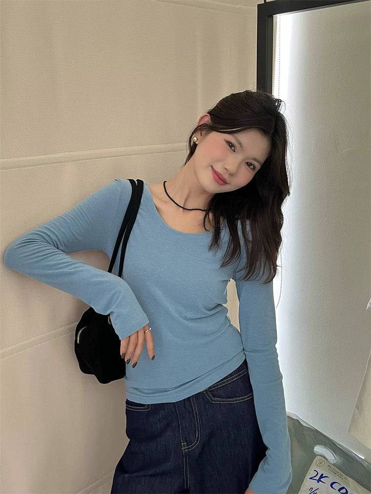 スリムワイドネックTシャツ
