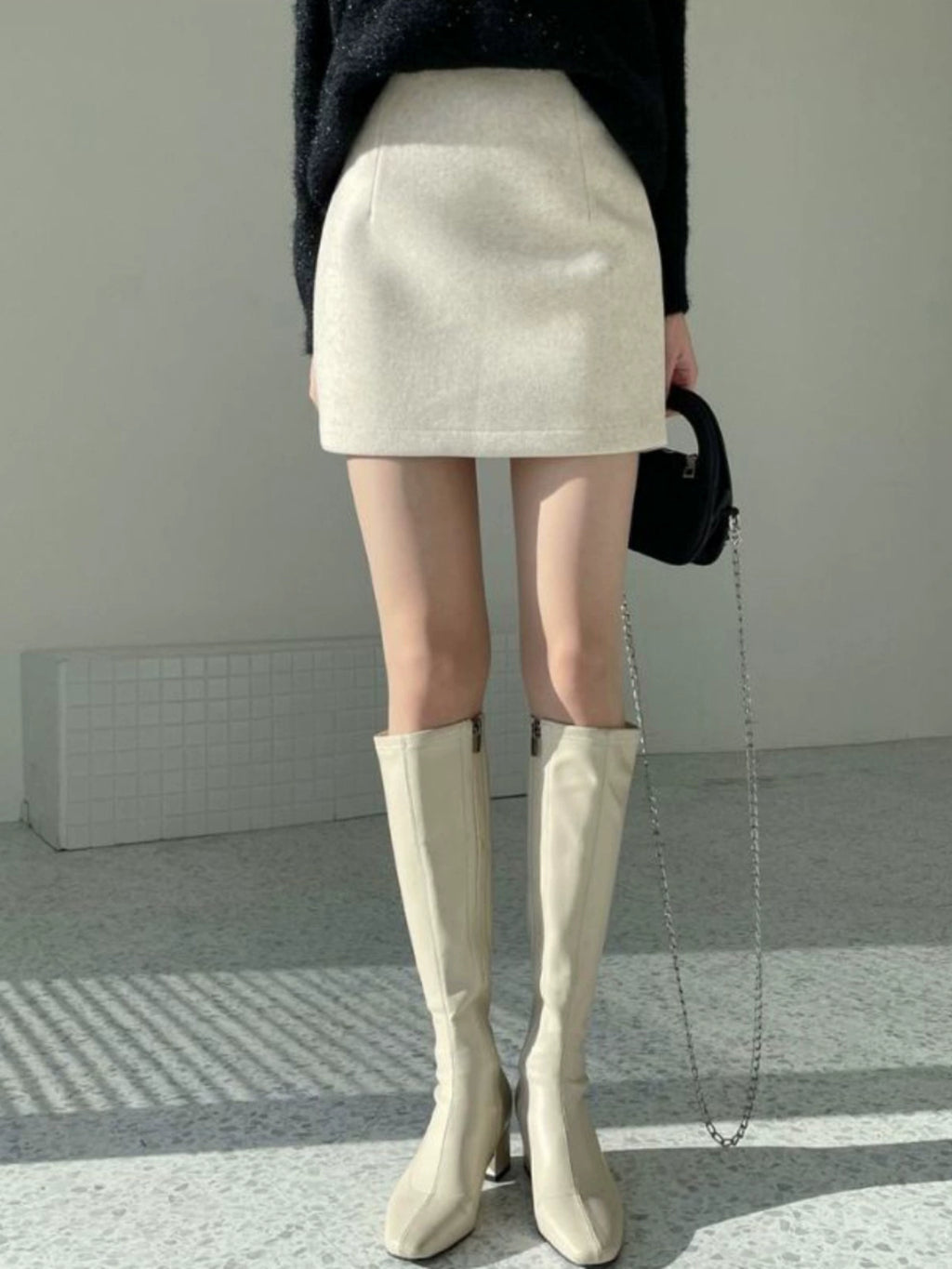 ウールライクタイトミニスカート