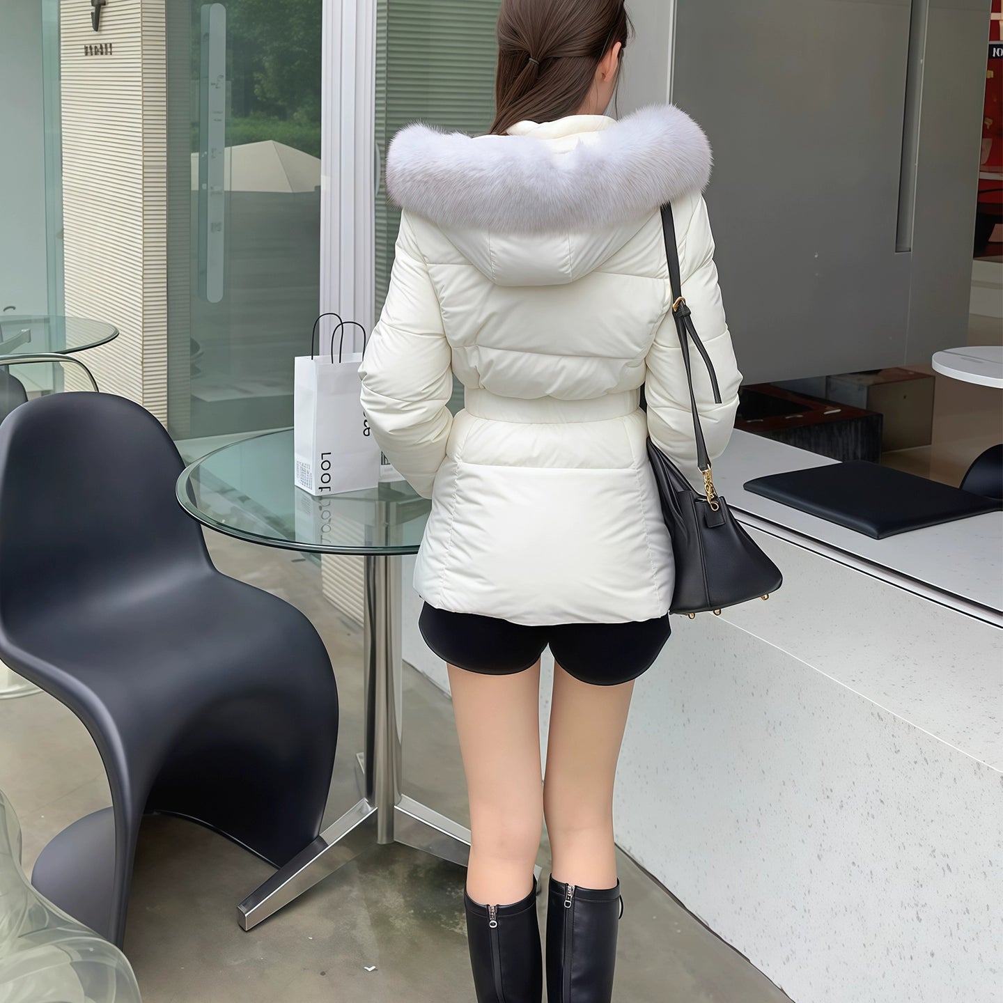 ウエストベルトファーフードダウンコート – SUTORE