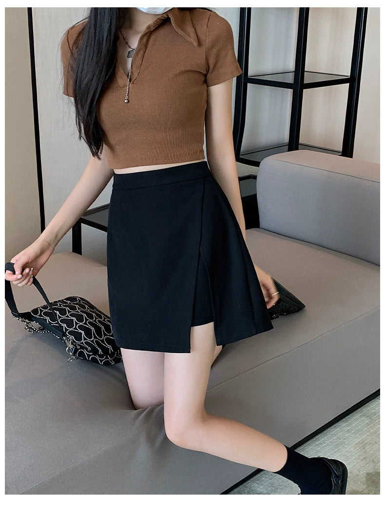 スリットラインAラインミニスカート