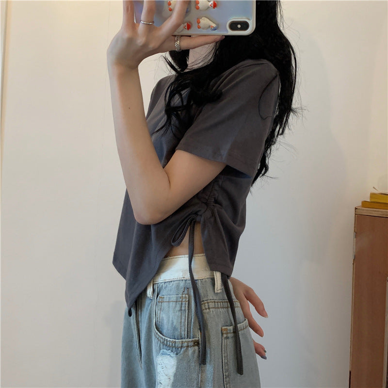 サイドギャザーTシャツ