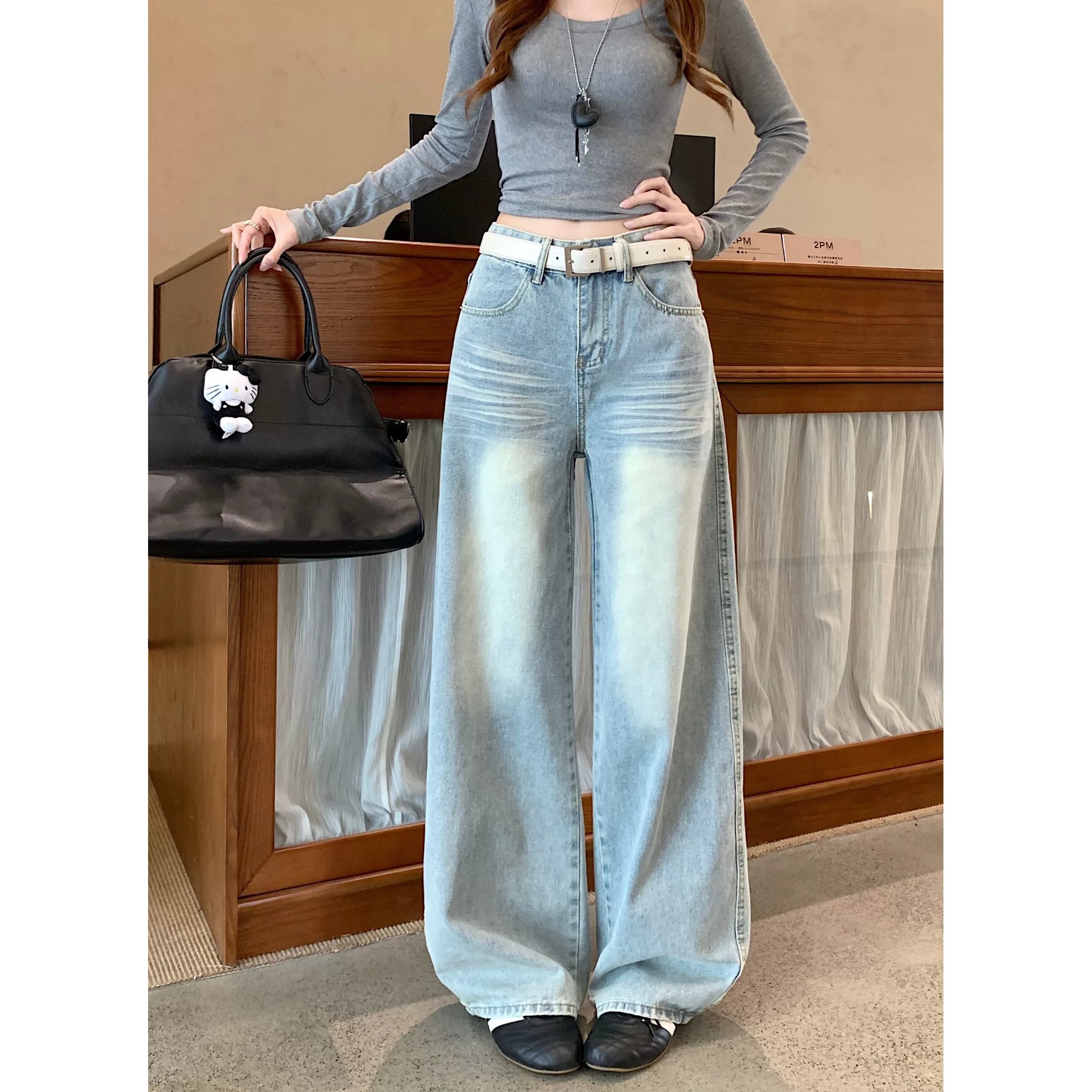 バックロゴワイドレッグパンツ