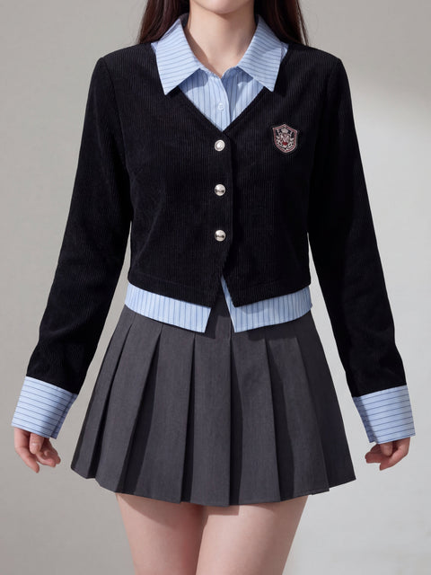 シャツドッキングクロップドトップス