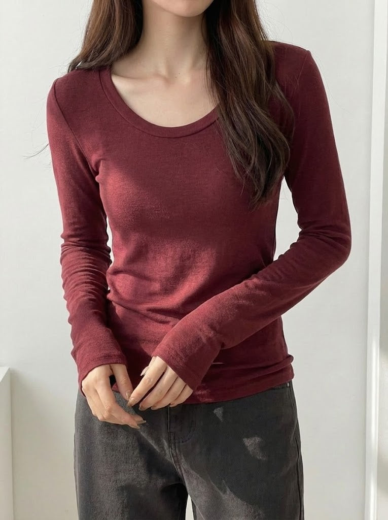 スリムワイドネックTシャツ